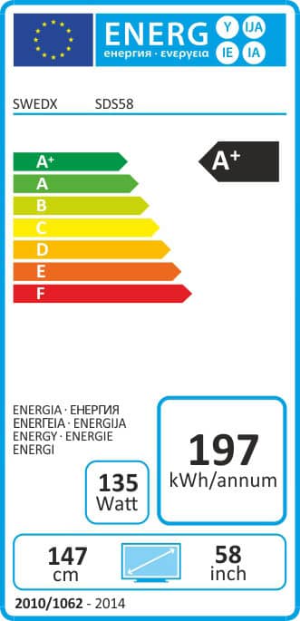 58 inch Digital Signage Screen Energy Level