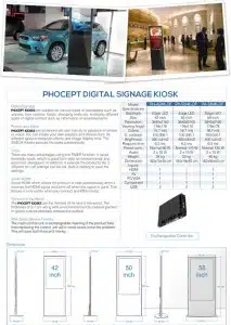 58 Digital Signage Kiosk Brochure by Phocept